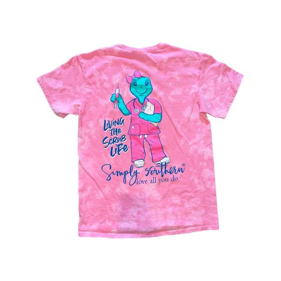 Simply Southern Nurse Scrub Life Bleached Tee - Picture 1 of 4